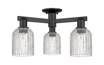 Arcadia Three Light Semi-Flush Mount in Matte Black (405|716-3F-BK-G559-5CL)