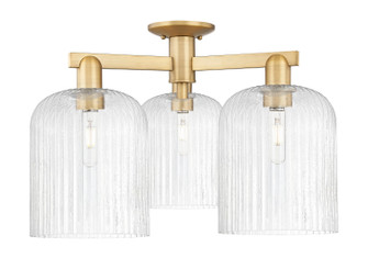 Arcadia Three Light Semi-Flush Mount in Brushed Brass (405|716-3F-BB-G559-8SDY)