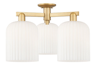 Arcadia Three Light Semi-Flush Mount in Brushed Brass (405|716-3F-BB-G559-8GWH)