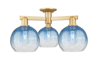 Arcadia Three Light Semi-Flush Mount in Brushed Brass (405|716-3F-BB-G483-8SB)