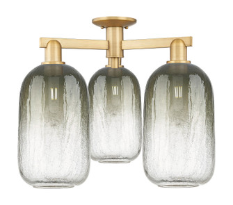 Arcadia Three Light Semi-Flush Mount in Brushed Brass (405|716-3F-BB-G482-7SL)
