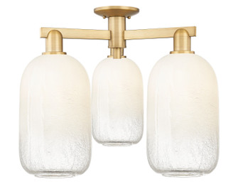 Arcadia Three Light Semi-Flush Mount in Brushed Brass (405|716-3F-BB-G482-7OP)