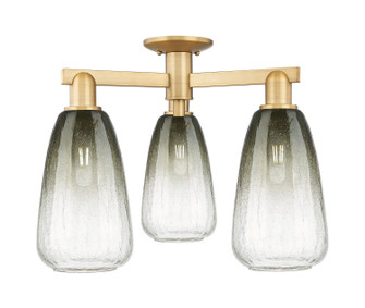Arcadia Three Light Semi-Flush Mount in Brushed Brass (405|716-3F-BB-G480-6SL)