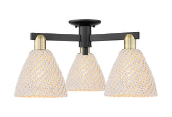 Arcadia Three Light Semi-Flush Mount in Black Antique Brass (405|716-3F-BAB-NBD-75-NAT)