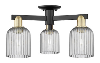 Arcadia Three Light Semi-Flush Mount in Black Antique Brass (405|716-3F-BAB-G559-5SM)