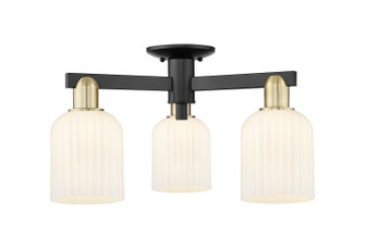 Arcadia Three Light Semi-Flush Mount in Black Antique Brass (405|716-3F-BAB-G559-5GWH)