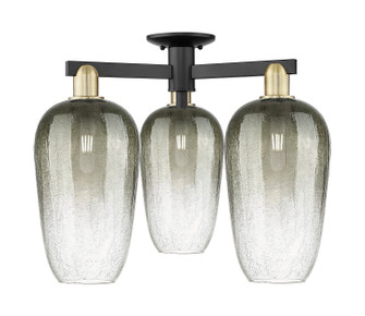 Arcadia Three Light Semi-Flush Mount in Black Antique Brass (405|716-3F-BAB-G484-7SL)