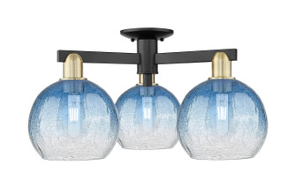 Arcadia Three Light Semi-Flush Mount in Black Antique Brass (405|716-3F-BAB-G483-8SB)