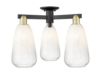 Arcadia Three Light Semi-Flush Mount in Black Antique Brass (405|716-3F-BAB-G480-6OP)