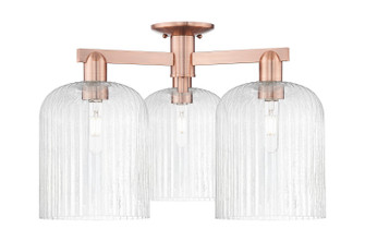 Arcadia Three Light Semi-Flush Mount in Antique Copper (405|716-3F-AC-G559-8SDY)