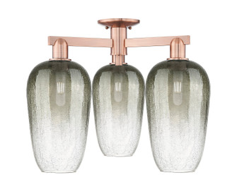 Arcadia Three Light Semi-Flush Mount in Antique Copper (405|716-3F-AC-G484-7SL)