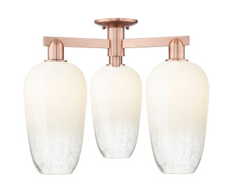 Arcadia Three Light Semi-Flush Mount in Antique Copper (405|716-3F-AC-G484-7OP)
