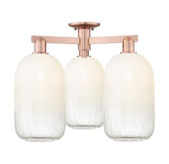 Arcadia Three Light Semi-Flush Mount in Antique Copper (405|716-3F-AC-G482-7OP)