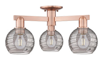 Arcadia Three Light Semi-Flush Mount in Antique Copper (405|716-3F-AC-G1213-6SM)
