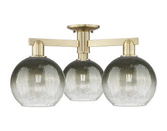 Arcadia Three Light Semi-Flush Mount in Antique Brass (405|716-3F-AB-G483-8SL)