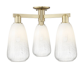 Arcadia Three Light Semi-Flush Mount in Antique Brass (405|716-3F-AB-G480-6OP)