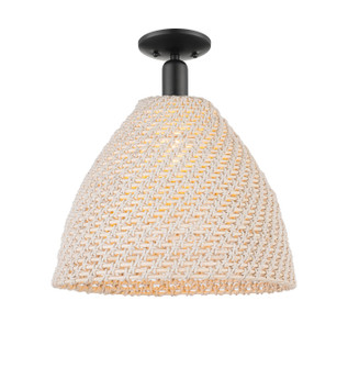Arcadia One Light Semi-Flush Mount in Matte Black (405|716-1C-BK-NBD-16-NAT)