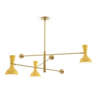 Clare Three Light Pendant in Modern Brass w/Sunset Painted (165|SU10SU)