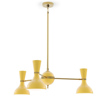 Clare Three Light Chandelier in Modern Brass w/Sunset Painted (165|SU03SU)