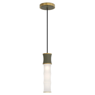 Kane One Light Pendant in Smokey Taupe w/Modern Brass (165|ST85)