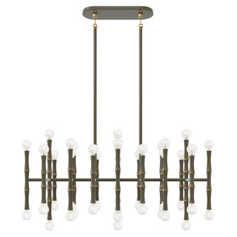 Kane 42 Light Chandelier in Smokey Taupe w/Modern Brass (165|ST77)