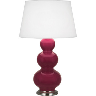 Triple Gourd One Light Table Lamp in Sugar Plum Glazed Ceramic w/Antique Silver (165|SM42X)