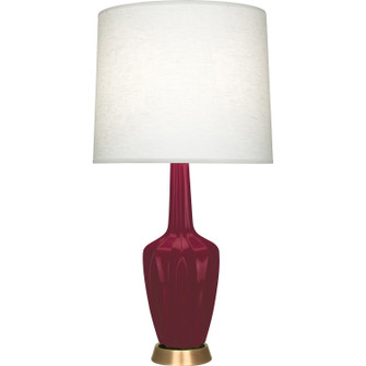 Emma One Light Table Lamp in Sugar Plum Glazed Ceramic w/Warm Brass (165|SM38)