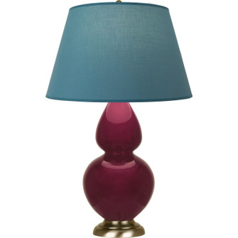 Double Gourd One Light Table Lamp in Sugar Plum Glazed Ceramic w/Antique Natural Brass (165|SM20B)