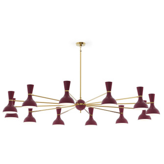 Clare 12 Light Chandelier in Modern Brass w/Sugar Plum Painted (165|SM12SM)