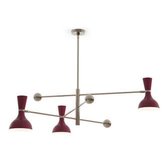 Clare Three Light Pendant in Polished Nickel w/Sugar PluM Painted (165|SM11SM)