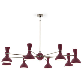 Clare Eight Light Chandelier in Polished Nickel w/Sugar Plum Painted (165|SM09SM)