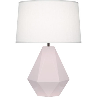 Delta One Light Table Lamp in Rose Water Glazed Ceramic w/Polished Nickel (165|RW930)