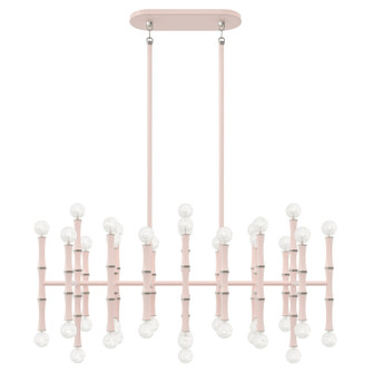Kane 42 Light Chandelier in Rose Water w/Polished Nickel (165|RW78)