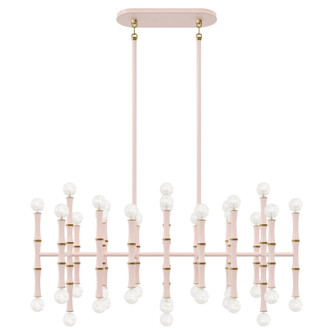 Kane 42 Light Chandelier in Rose Water w/Modern Brass (165|RW77)