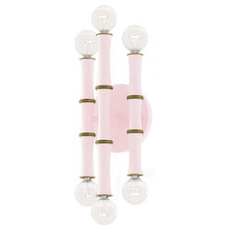 Kane Six Light Wall Sconce in Rose Water w/Modern Brass (165|RW75)