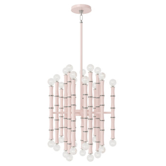 Kane 30 Light Chandelier in Rose Water w/Polished Nickel (165|RW49)