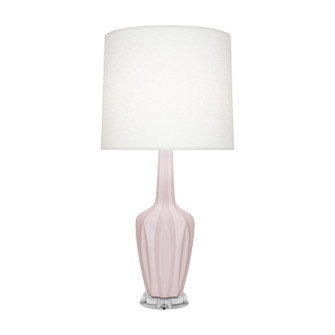 Small Emma One Light Accent Lamp in Rose Water Glazed Ceramic w/Polished Nickel (165|RW35)
