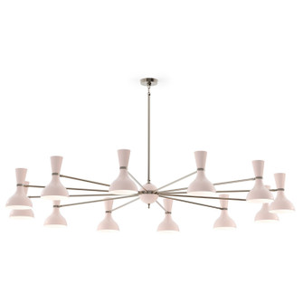 Clare 12 Light Chandelier in Polished Nickel w/Rose Water Painted (165|RW13RW)