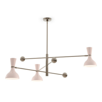 Clare Three Light Pendant in Polished Nickel w/Rose Water Painted (165|RW11RW)