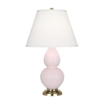 Small Double Gourd One Light Accent Lamp in Rose Water Glazed Ceramic w/Antique Natural Brass (165|RW10X)