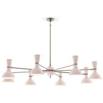 Clare Eight Light Chandelier in Polished Nickel w/Rose Water Painted (165|RW09RW)