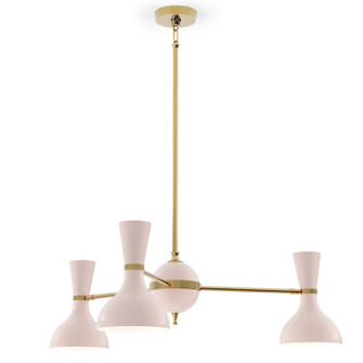 Clare Three Light Chandelier in Modern Brass w/Rose Water Painted (165|RW03RW)