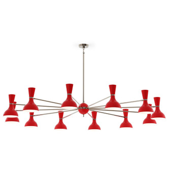 Clare 12 Light Chandelier in Polished Nickel w/Ruby Red Painted (165|RR13RR)
