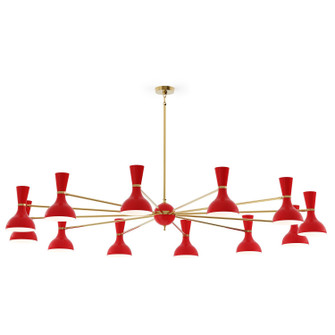 Clare 12 Light Chandelier in Modern Brass w/Ruby Red Painted (165|RR12RR)