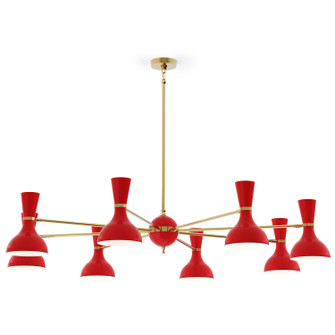 Clare Eight Light Chandelier in Modern Brass w/Ruby Red Painted (165|RR08RR)