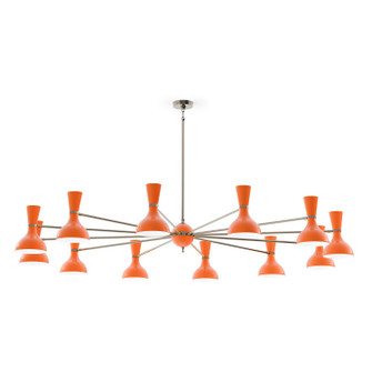 Clare 12 Light Chandelier in Polished Nickel w/Pumpkin Painted (165|PM13PM)