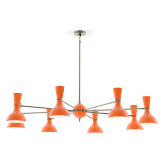 Clare Eight Light Chandelier in Polished Nickel w/Pumpkin Painted (165|PM09PM)