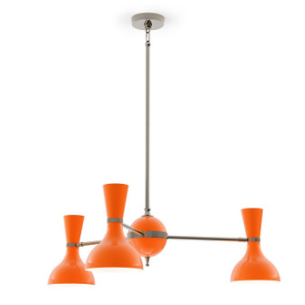Clare Three Light Chandelier in Polished Nickel w/Pumpkin Painted (165|PM04PM)