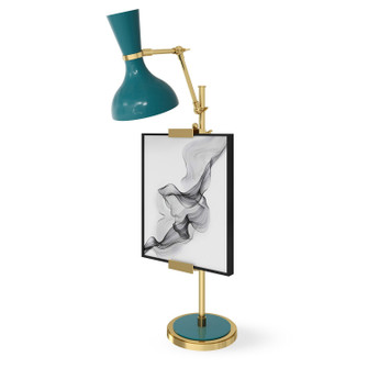 Clare One Light Table Easel in Modern Brass w/Peacock Painted (165|PC14PC)