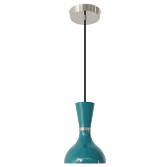 Clare One Light Pendant in Polished Nickel w/Peacock Painted (165|PC02PC)